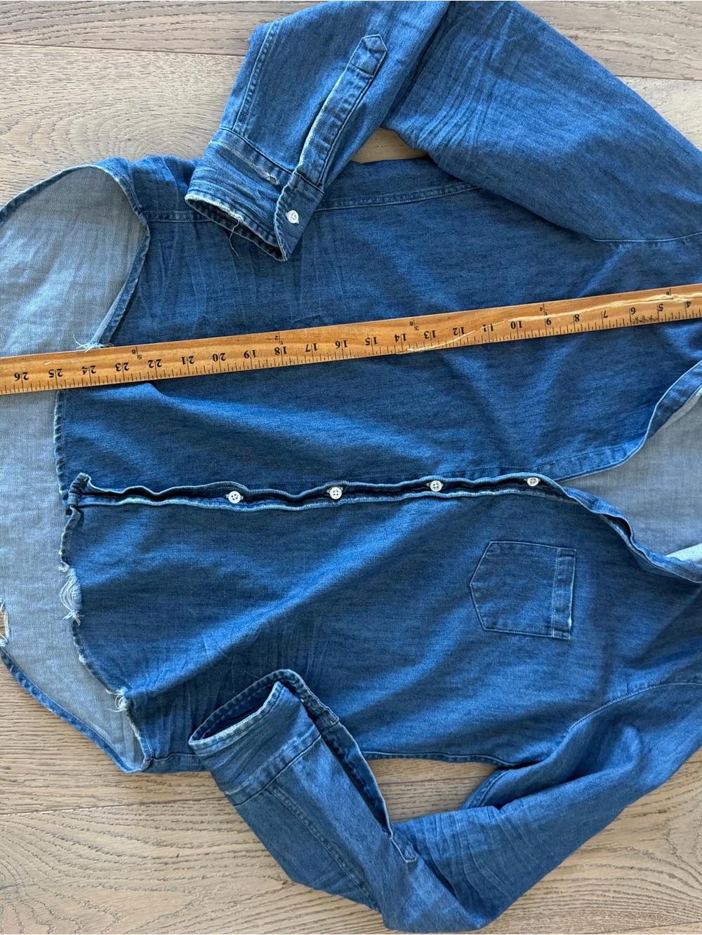 Frank & Eileen Eileen Signature Italian Cotton Denim Button-Down Shirt Size XS - Picture 3 of 7